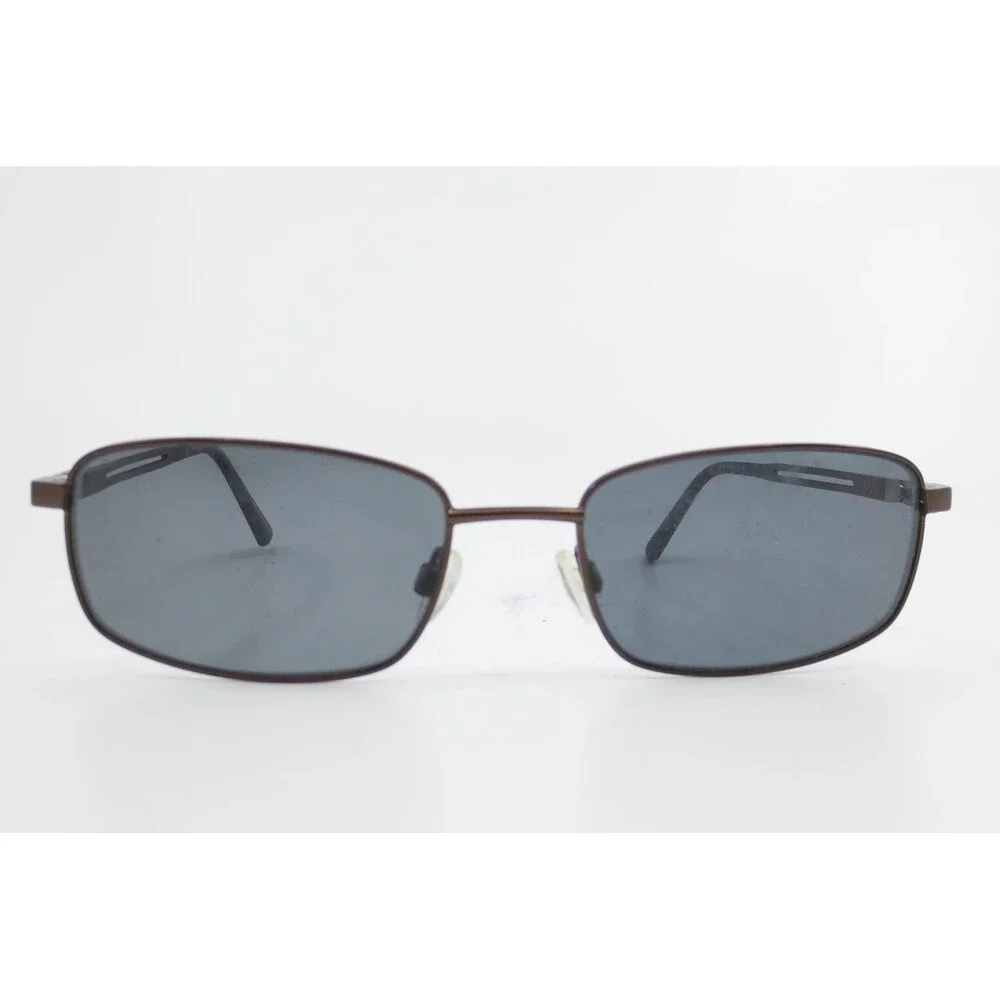 Turboflex TF368 Brown Metal Rectangular Sunglasses 54-18-140 Mens Womens